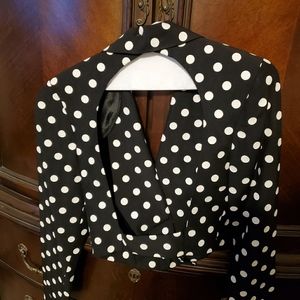 Black and white pant suit